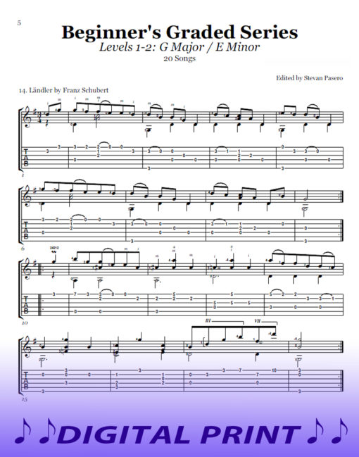 Beginning Classical Guitar Sheet Music: printed music scores arranged by Stevan Pasero
