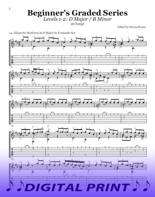 Beginning Classical Guitar: 20 printed sheet music arranged by Stevan Pasero