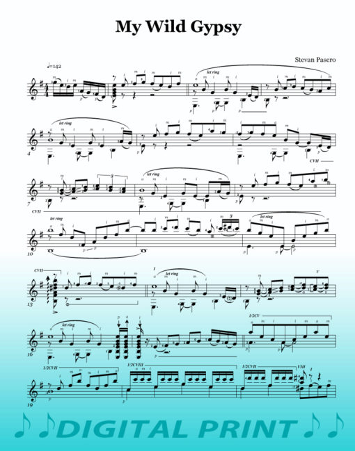 Stevan Pasero Sheet Music Scores: My Wild Gypsy print sheet music