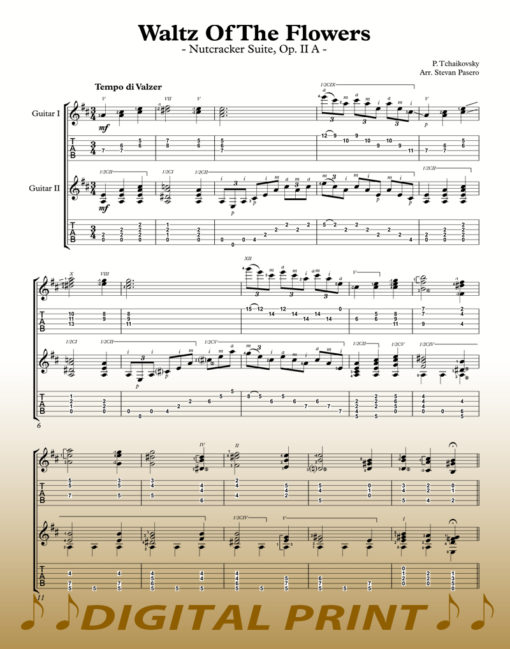 Waltz of the Flowers guitar sheet music by Stevan Pasero