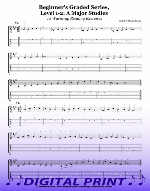 Classical Guitar Sheet Music: printed scores arranged by Stevan Pasero