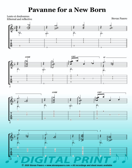 Pavanne for a New Born sheet music by Stevan Pasero