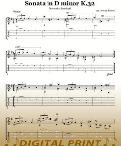 Scarlatti Sonata guitar sheet music by Stevan Pasero