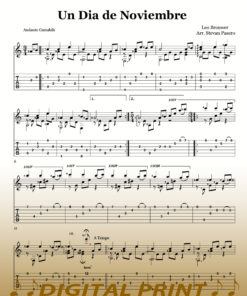 Un Dia de Noviembre sheet music_by Leo Brouwer arr. by Stevan Pasero