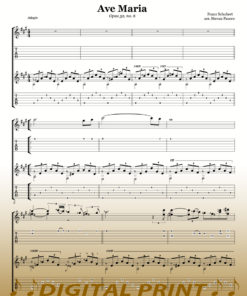 Ave Maria sheet music for guitar is a duet transcription by Stevan Pasero