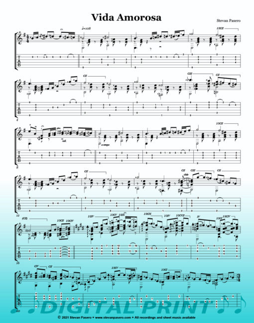 Vida Amorosa sheet music by Stevan Pasero