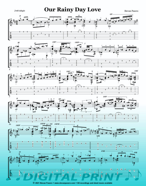 Our Rainy Day Love sheet music by Stevan Pasero